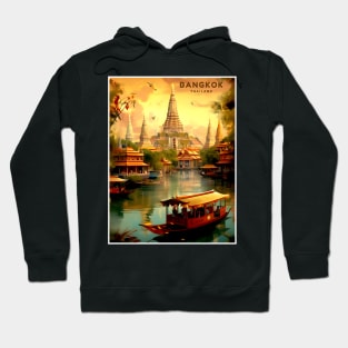 Bangkok Thailand Wat Arun Temple Travel and Tourism advertising Print Hoodie